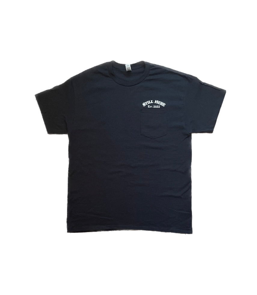 Still Here Winged Wheel Pocket T